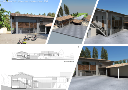 Conception cantine scolaire et espace multigénérationnel